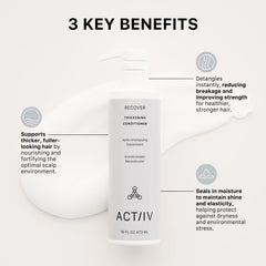 ACTIIV Recover Thickening Conditioner texture shows creamy, nourishing consistency.