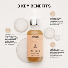 ACTIIV Thickening Hair Serum swatch highlighting texture and anti-breakage potential