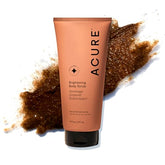 Acure Brightening Body Scrub sea salt pour for gentle exfoliation and glow.