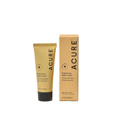 Acure Brightening Night Cream tube closeup showing hydrating formula for renewed morning glow.