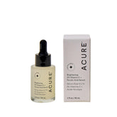 Acure Brightening serum bottle showing a glow-ready formula for even skin tone