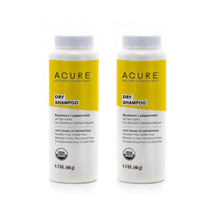Acure Dry Shampoo mini travel-size bottle pour for quick oil absorption and refresh