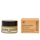 Acure Resilience Eye Balm tube close-up highlighting a creamy, hydrating formula for under-eye skin