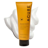 Acure Seriously Soothing Cleansing Cream bottle pump demonstrates gentle daily cleansing for hydrated skin.