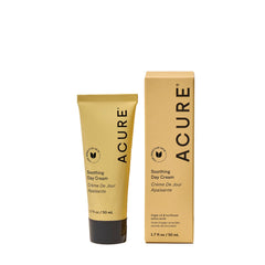 Acure Soothing Day Cream bottle closeup showing hydrating moisture for sensitive skin