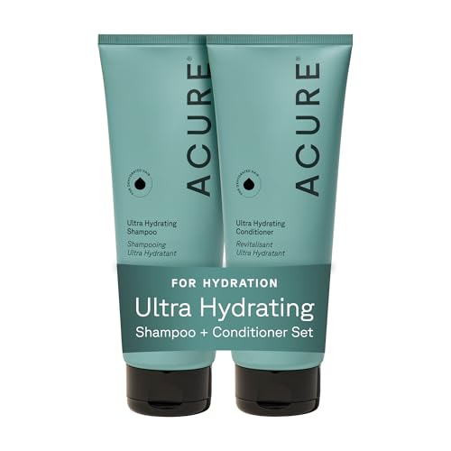 Acure Ultra Hydrating Shampoo bottle delivering deep moisture for all hair types.