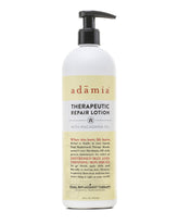 Adamia Therapeutic Repair Lotion bottle showcasing its luxurious design.