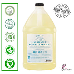 Adams Handmade Soap foaming hand soap dispensed foam showcases gentle cleansing and long-lasting suds