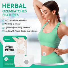 Adellina Ozempatch application demo shows patch being applied to the abdomen.