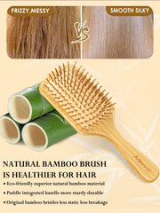 Closeup of Adevwair bamboo bristles for gentle detangling on thick curls