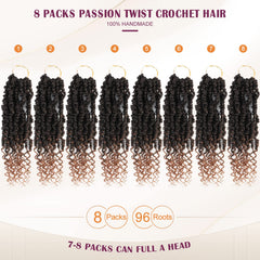 Admutty passion twist crochet hair 12-inch length for a versatile, youthful shape.