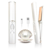 ADOBIRD cordless hair straightener with titanium plates glides smoothly for frizz control on the go.