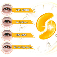 Adofect 24k gold eye patches closeup with brightening potential