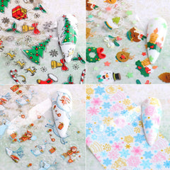 Adonisaon Christmas nail stickers with tree motifs for vibrant holiday nail art.