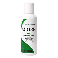 Adore Electric Lime bottle closeup shows vibrant pigment for bold color.