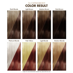 Adore copper brown swatches illustrate warm, natural-looking shade options.
