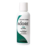 Adore semi-permanent hair color 165 Clover bottle shows vibrant green pigment for bold color