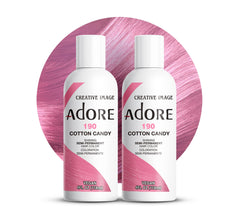 Adore Semi Permanent Hair Color 190 Cotton Candy Pink bottle delivers bold, long-lasting color for vibrant pink locks.