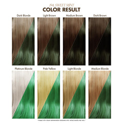 Adore Sweet Mint on straight hair shows rich green tone and smooth finish