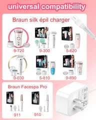 ADRICY Braun Face Epilator Facespa Pro compatibility image demonstrates device flexibility.