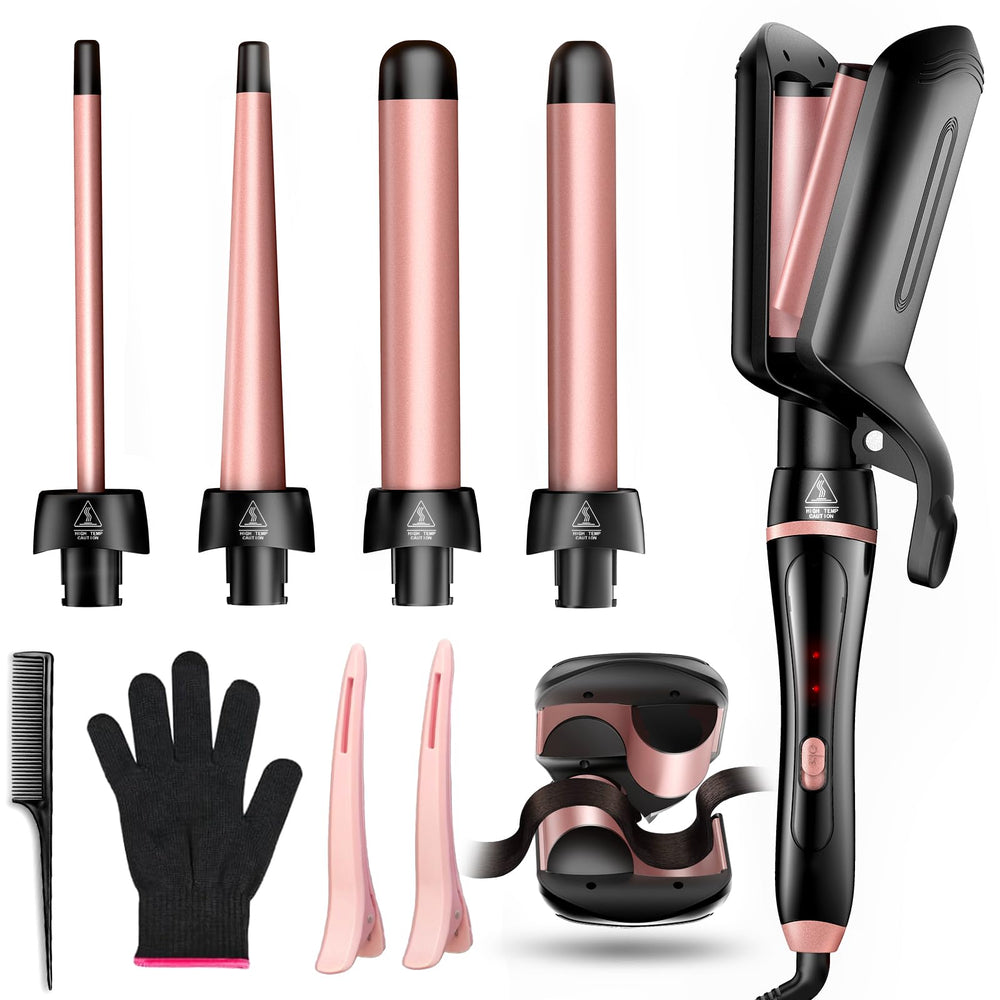 Aduarjo 5in1 curling iron set packaging highlights versatile styling options for gifts.