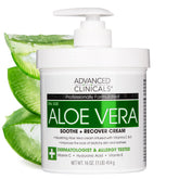 Advanced Clinicals Aloe Vera Lotion jar closeup highlighting hydrating moisture.