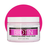 Advanced Clinicals Biotin Hair Mask jar shows rich cream for hair repair and shine.