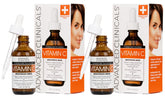 Advanced Clinicals brightening vitamin c serum bottle close-up shows glow-boosting formula