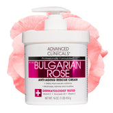 Advanced Clinicals Bulgarian Rose Lotion bottle for daily hydrating skincare.
