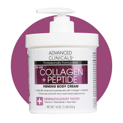 Advanced Clinicals Collagen Peptides Body Lotion texture close-up promoting firmer-looking skin