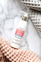 Advanced Clinicals crepey-skin cream arms-application demonstrates moisture and texture improvement