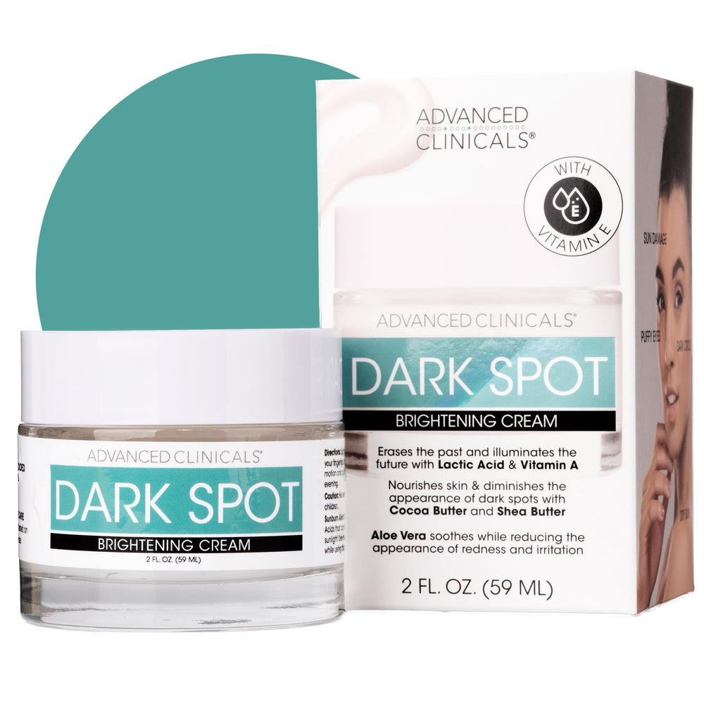 Advanced Clinicals Dark Spot Face Cream jar shows rich hydration for smoother skin