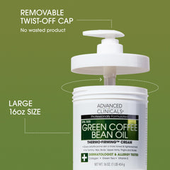Advanced Clinicals Green Coffee Bean Thermo with caffeine and collagen for moisturized, sculpted skin
