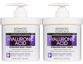 Advanced Clinicals Hyaluronic Acid Body Cream bottle showing hydrating formula.