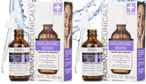 Advanced Clinicals Hyaluronic Acid Serum bottle close-up shows hydrating formula.