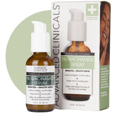 Advanced Clinicals Niacinamide Serum bottle closeup shows 5% Niacinamide for even skin tone.