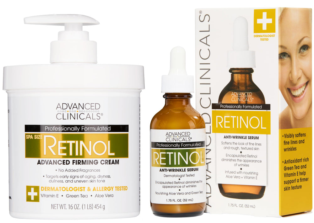 Advanced Clinicals retinol body cream jar closeup highlighting rich moisturizing texture