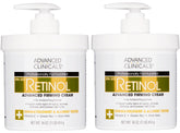 Advanced Clinicals retinol body cream jar shows rich texture for firmer-looking skin