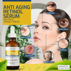 Advanced Clinicals retinol serum bottle pump for daily hydration and smoother-looking skin