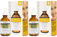 Advanced Clinicals Retinol Serum for Face bottle with dropper shows hydration and smoother skin.