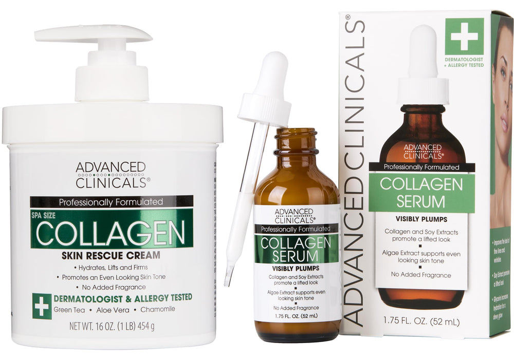 Advanced Clinicals unscented collagen body cream bottle hydrates for firmer looking skin
