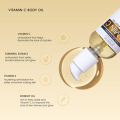 Advanced Clinicals Vitamin C Body Oil with rosehip and turmeric for nourishing, luminous skin.