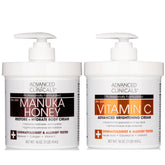 Advanced Clinicals Vitamin C Brightening Cream jar closeup for a radiant complexion.