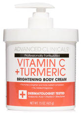 Advanced Clinicals Vitamin C Cream bottle close-up for brightening.