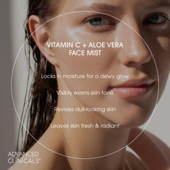 Advanced Clinicals Vitamin C Toner spritz on skin for lightweight hydration.
