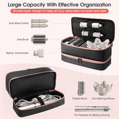 Adworte travel case double-layer interior keeps dryer and accessories organized during travel