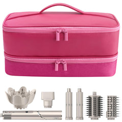 Adworte travel case exterior pink PU leather finish shields from dust and scratches.