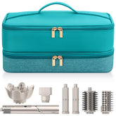 Adworte travel hair dryer case teal front view highlights portable design for on-the-go styling