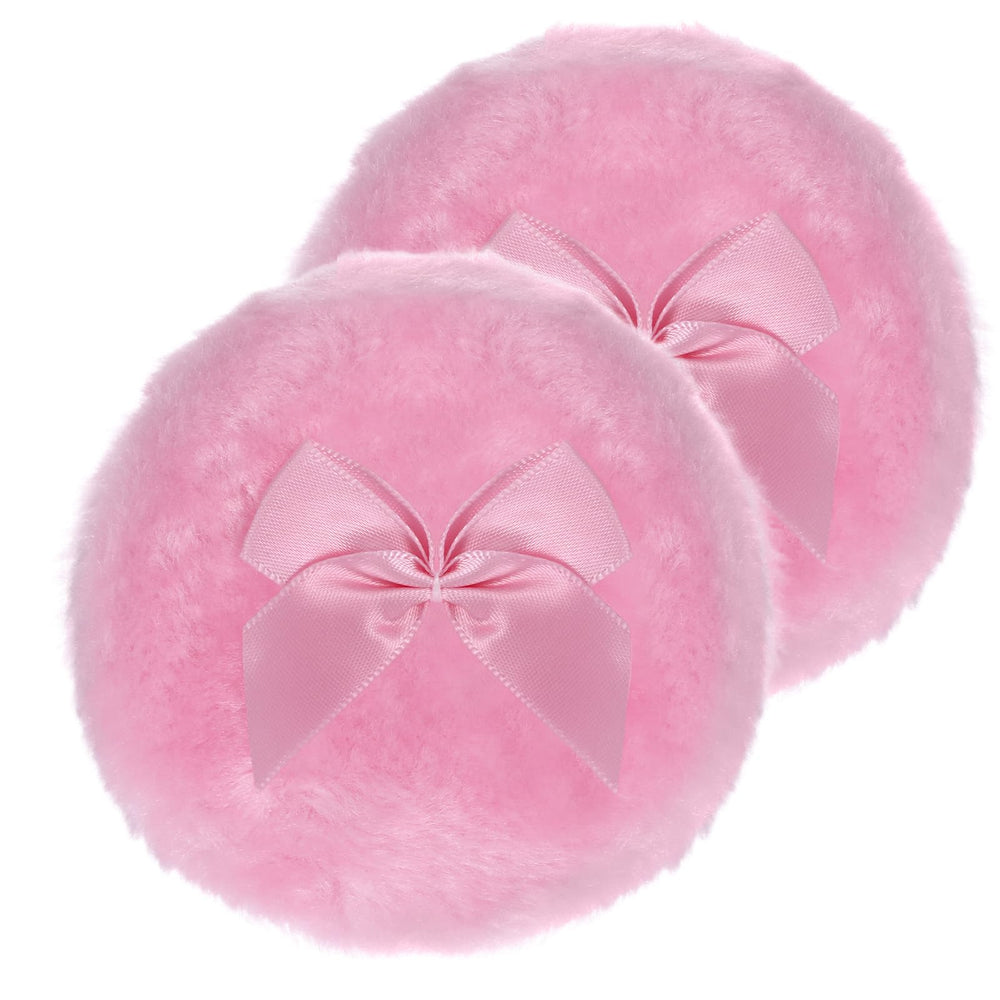 Aeaocvo large powder puff with pink bow for smooth, even body powder application.