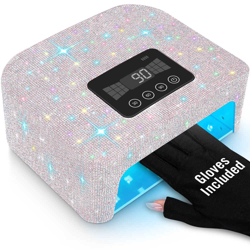 Aedavey Sparkly White nail lamp front view for even, salon-grade gel curing at home.